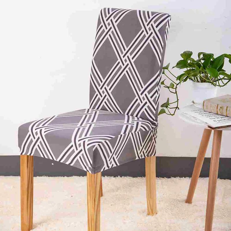 Grey Plaid Клетчатый чехол для кресла спандекс эластичный чехол современный чехол для сидений на кухне чехлы на кресла стрейч для банкета - Цвет: Grey Plaid