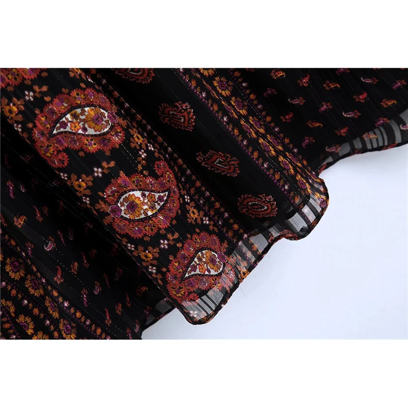 Платье-мини женское шифоновое с длинным рукавом-фонариком и высокой талией