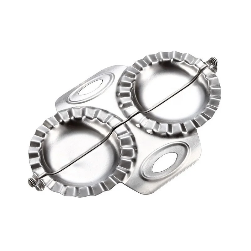 

DIY Dumpling Mold Stainless Steel Dumpling Kitchen Magic Tool Household Dumpling Mold Convenient Tool Double Headed Dumplng Mold