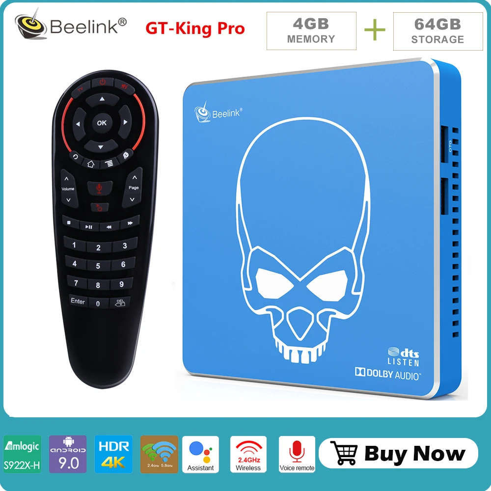 Beelink GT KING PRO смартфон с четырёхъядерным процессором Andriod 9 0 ОЗУ 4 Гб ПЗУ 64 ГБ 2 ГБ/5 8 Wi