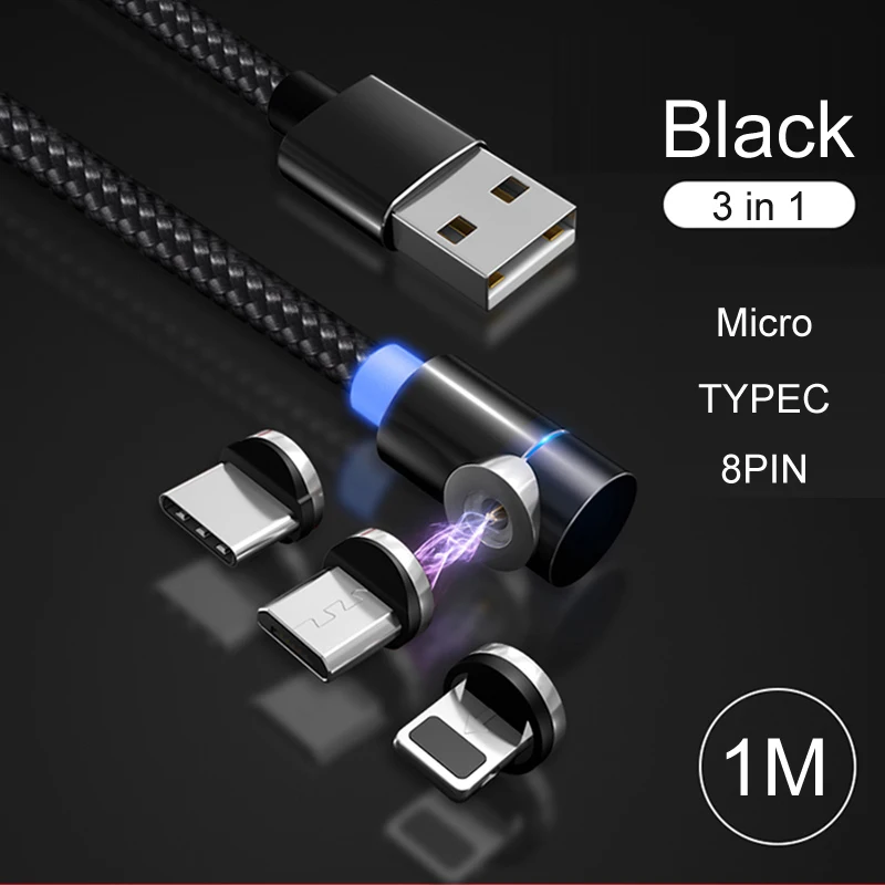 

LED Magnetic Micro USB Charging Cable for iPhone Samsung Huawei Xiaomi USB Type C Magnetic Charger Cable Mobile Phone Cables