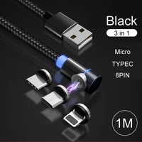 led magnetic micro usb charging cable for iphone samsung huawei xiaomi usb type c magnetic charger cable mobile phone cables