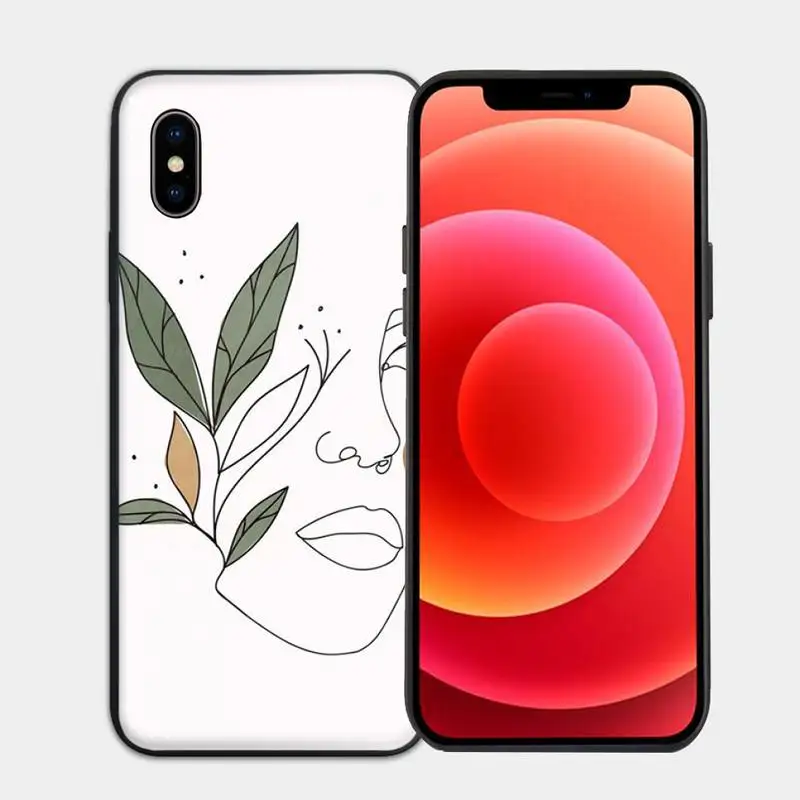 

Art Woman With Flowers Phone Case for iphone 6s 7 8 plus xr xs 11 12pro max mini Cover Fundas Coque