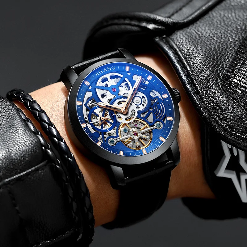 Mens Watches Top Brand Automatic Stainless Mechanical Tourbillon Luxury Luminous Sport Wristwatch Reloj Hombre AILANG 6811D enlarge