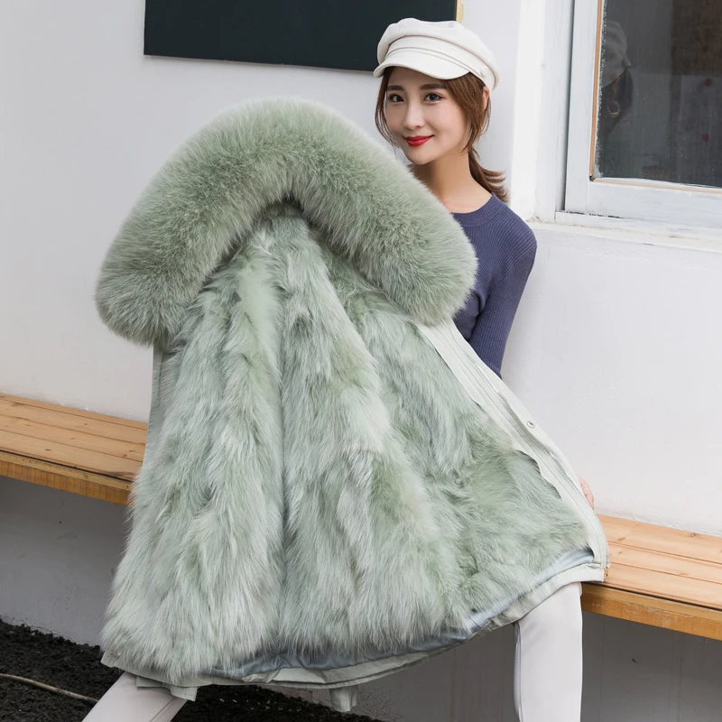 Куртка женская зимняя со съемным лисьим мехом 2019 | Женская одежда