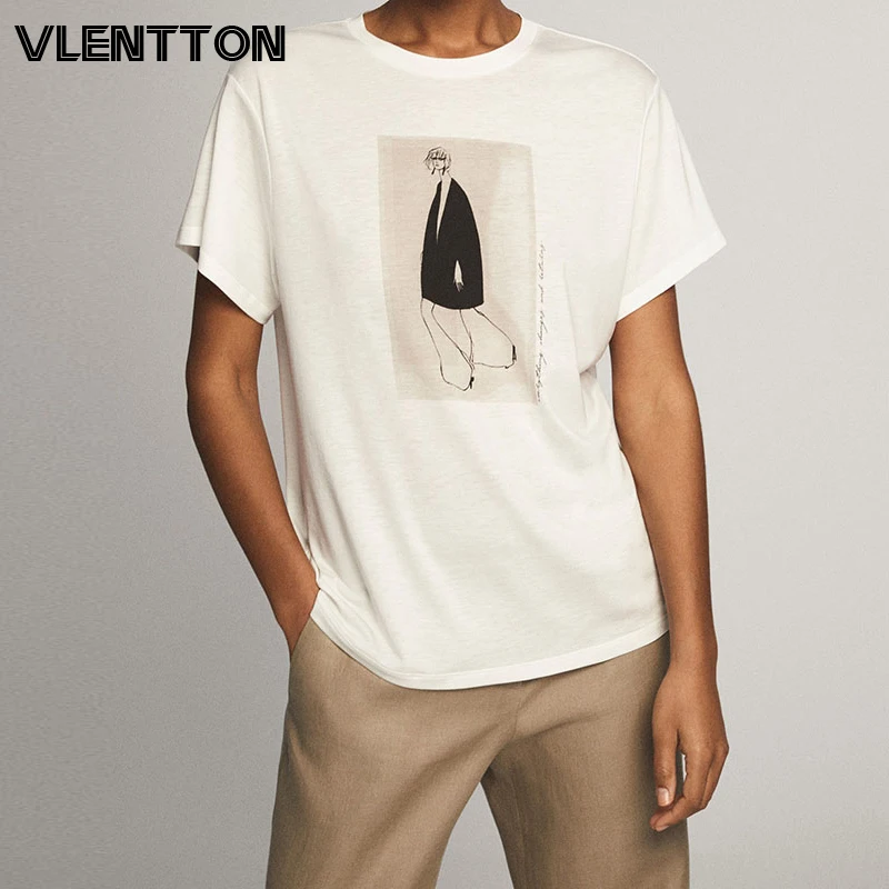 

Женская винтажная хлопковая футболка, белая футболка большого размера с круглым вырезом и коротким рукавом, в стиле Харадзюку, лето 2021