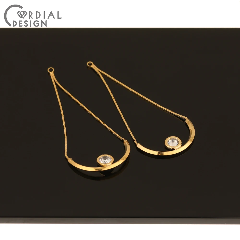 

Cordial Design 20Pcs 20*49MM Earrings Accessories/CZ Charms/Genuine Gold Plating/Jewelry Findings & Components/Hand Made/DIY