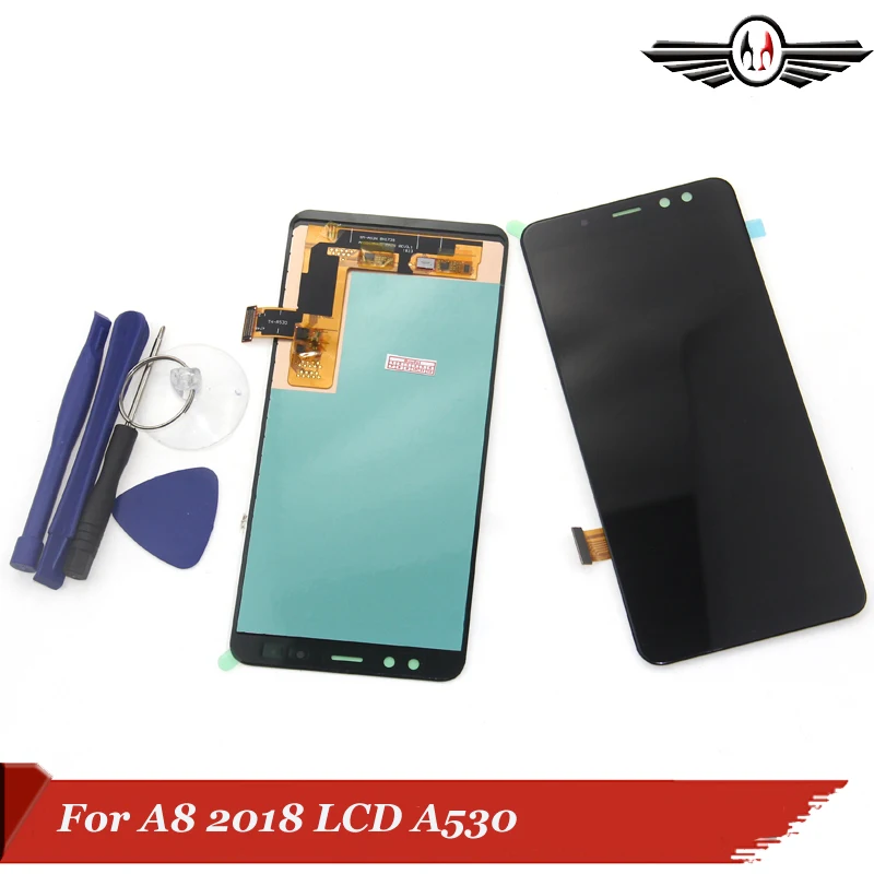 ЖК дисплей для SAMSUNG Galaxy A8 2018 LCD A530 сенсорный дигитайзер сборка регулировка