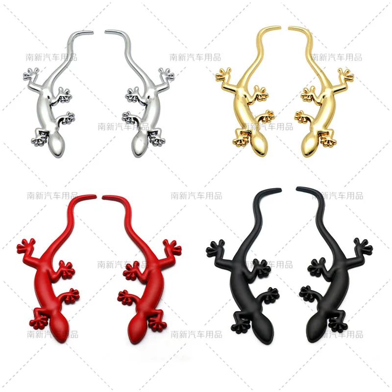 

2Pcs 3D Metal Gecko Car Side Fender Rear Trunk Emblem Badge Sticker Decals for JEEP BMW Nissan Audi Ford Honda car Accessories