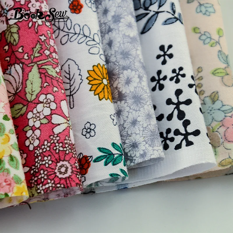 Booksew 100% хлопок печатная ткань в цветочек краситель метр Текстиль 6 шт./лот 40 см x 50