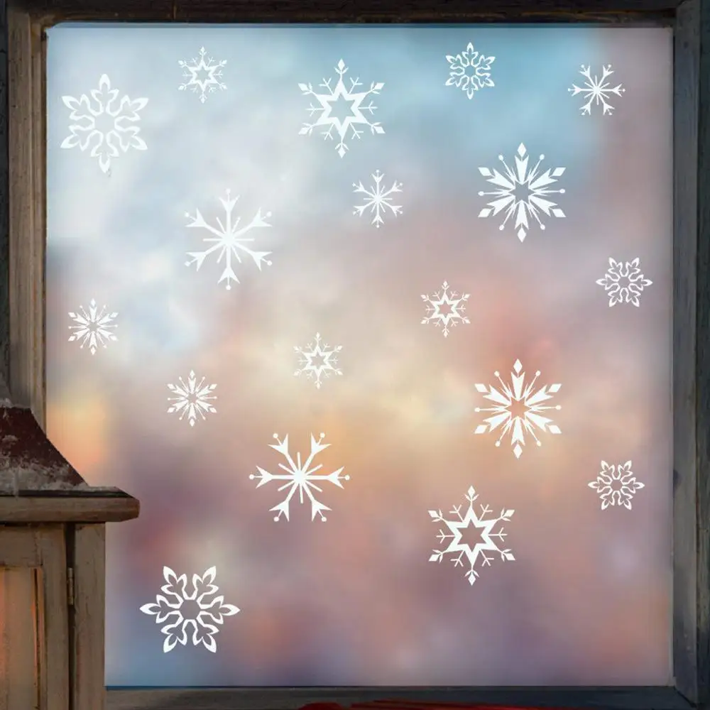 1 шт. Рождественская Наклейка на окно в виде снежинки зимние наклейки стену для