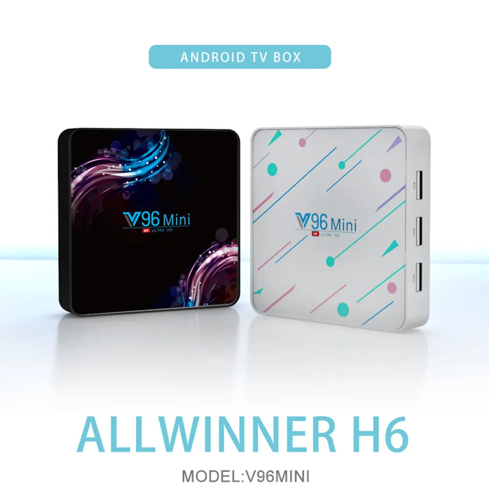 V96 мини ТВ коробка Android 9,0 Allwinner H6 4 ядра, 4 Гб 128 6K H.265 Wi-Fi V96mini 32 ГБ/64 Гб Smart tv Box HD Netflix Youtube