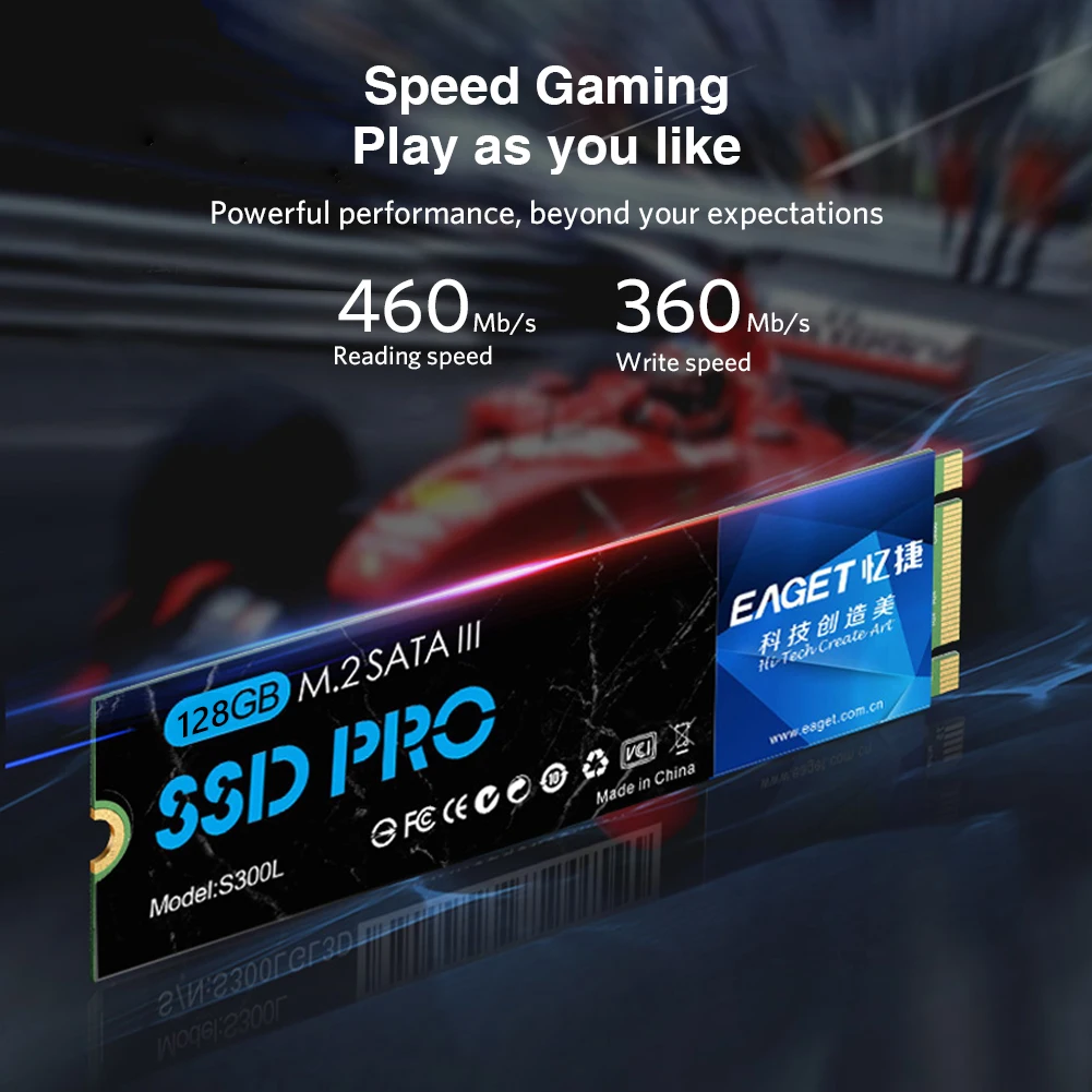 Eaget S300L M.2 SATA III SSD 128 ГБ 256 512 1 ТБ Внутренний твердотельный накопитель для настольных