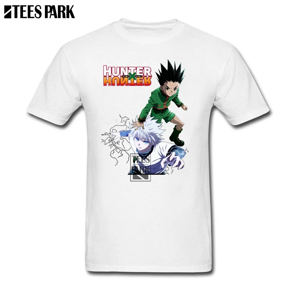 Тонкая футболка Охотник х аниме крутые милые футболки мужские круглый воротник с