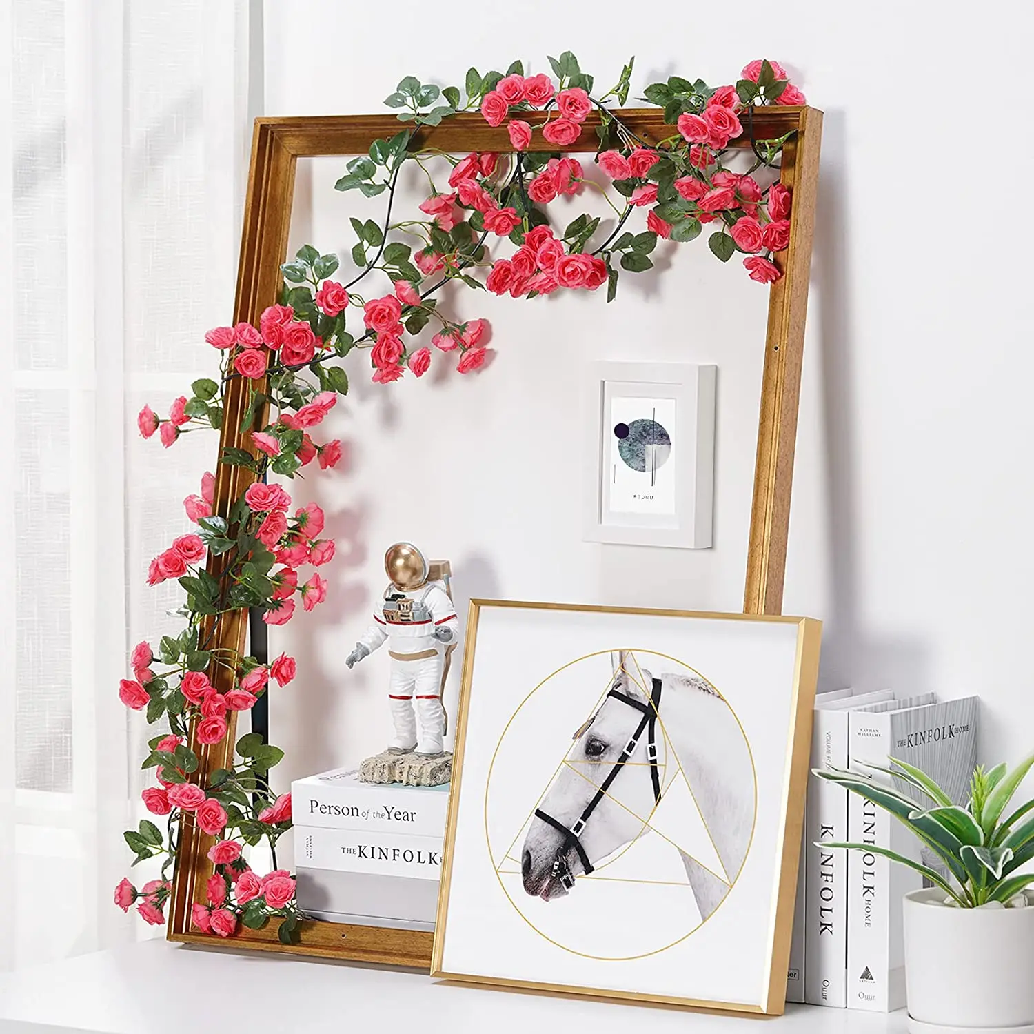 

Искусственные розы, 2 упаковки, 16 футов, для украшения дома, свадьбы, вечевечерние НКИ, сада, творчества, молочно-белого цвета