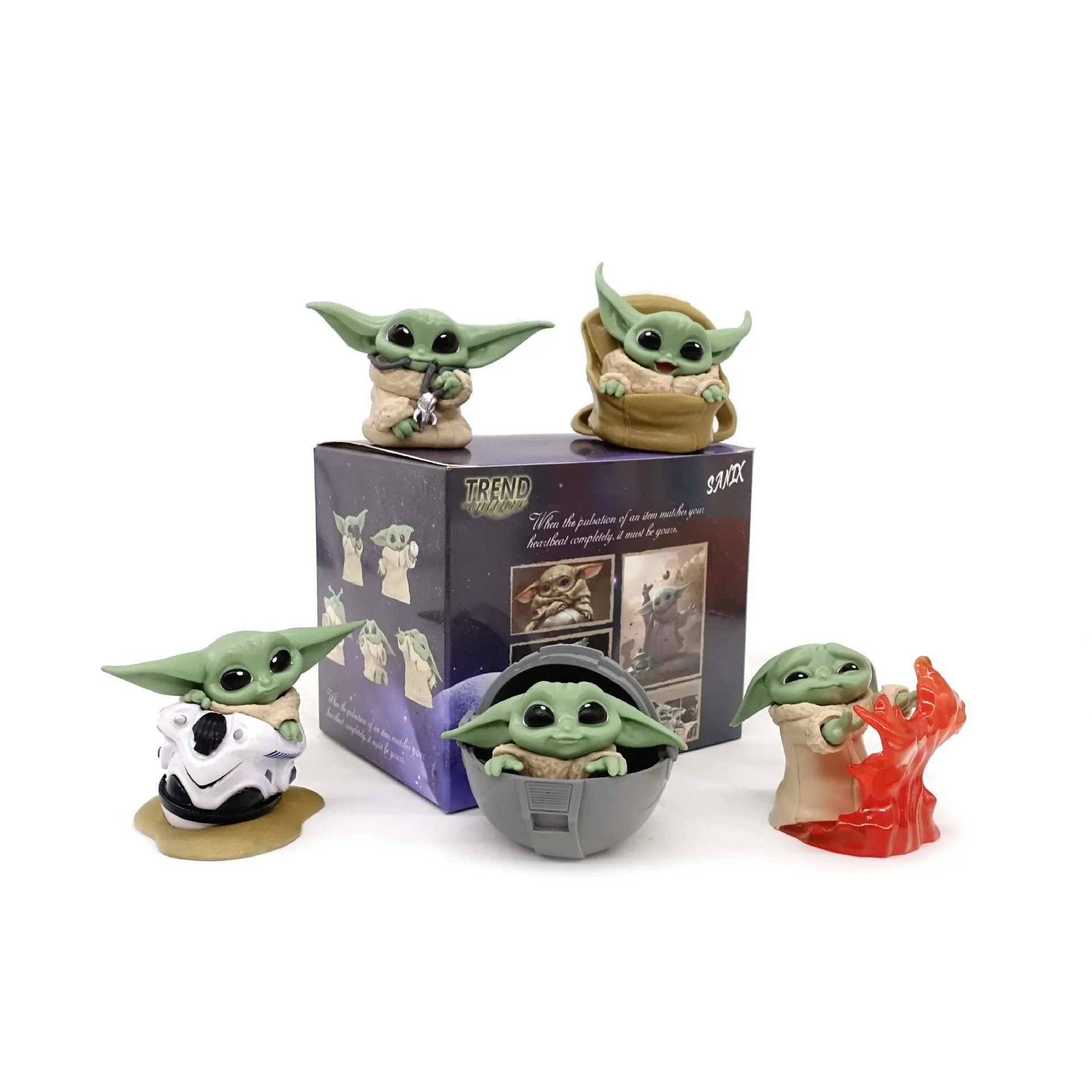 

5pcs/Set Star Mandalorian Figma 2nd Generation Yoda Baby Action Figure Anime Figure Modle Planet Toys For Youth