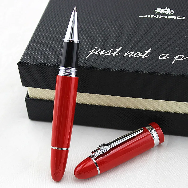 Jinhao Шариковая ручка оранжевая ручка с серебряной клипсой материал Эсколар шариковая ручка Caneta Роскошные школьные канцелярские принадлежности