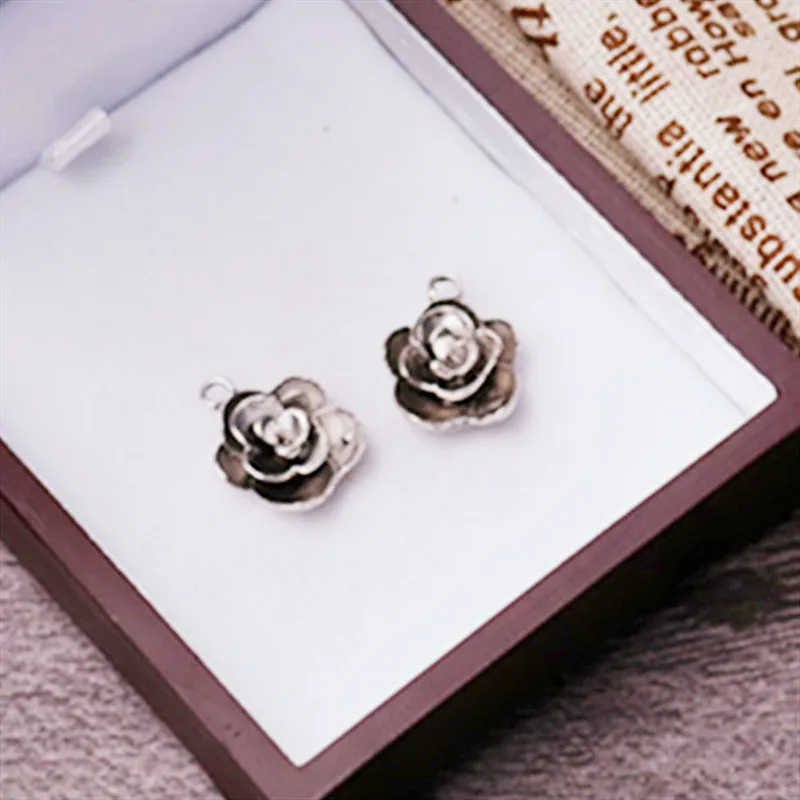 10 шт. посеребренные 3D Цветущие розы ожерелье браслет DIY модные ювелирные изделия