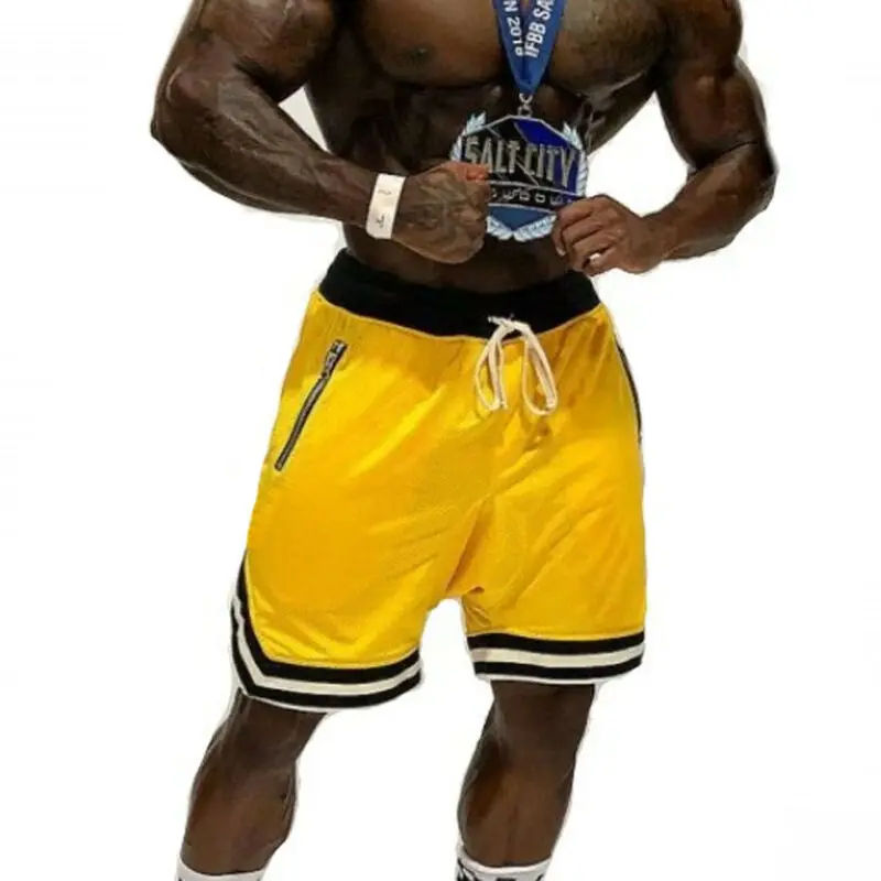 

Hot Summer mens gym fitness shorts Bodybuilding jogging workout short pants sport Running Breathable Quick drying Free shipping