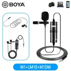 BOYA BY-M1DMM1LM10, петличный микрофон для записи аудио и видео, зажим для микрофона для iPhone, Android, Mac, DSLR, видеокамеры, записывающее устройство