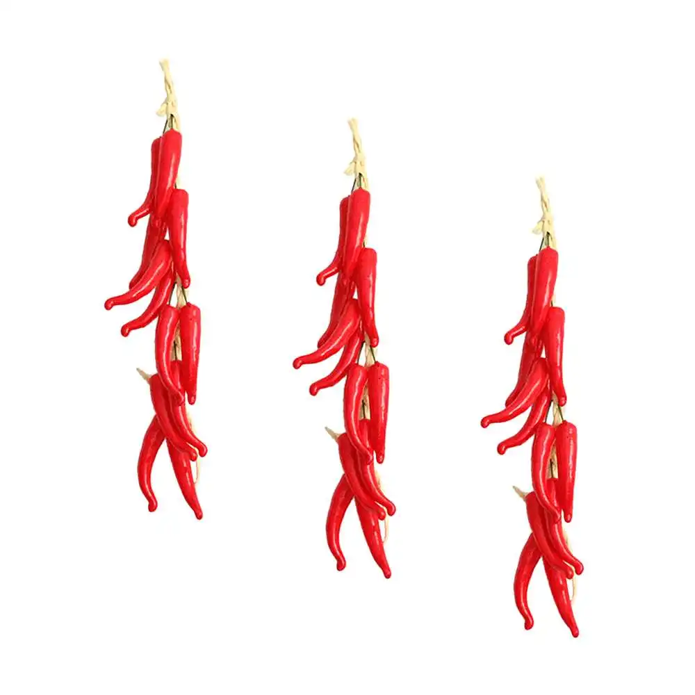 3 шт Искусственные фрукты моделирование перец строка поддельные овощей струна