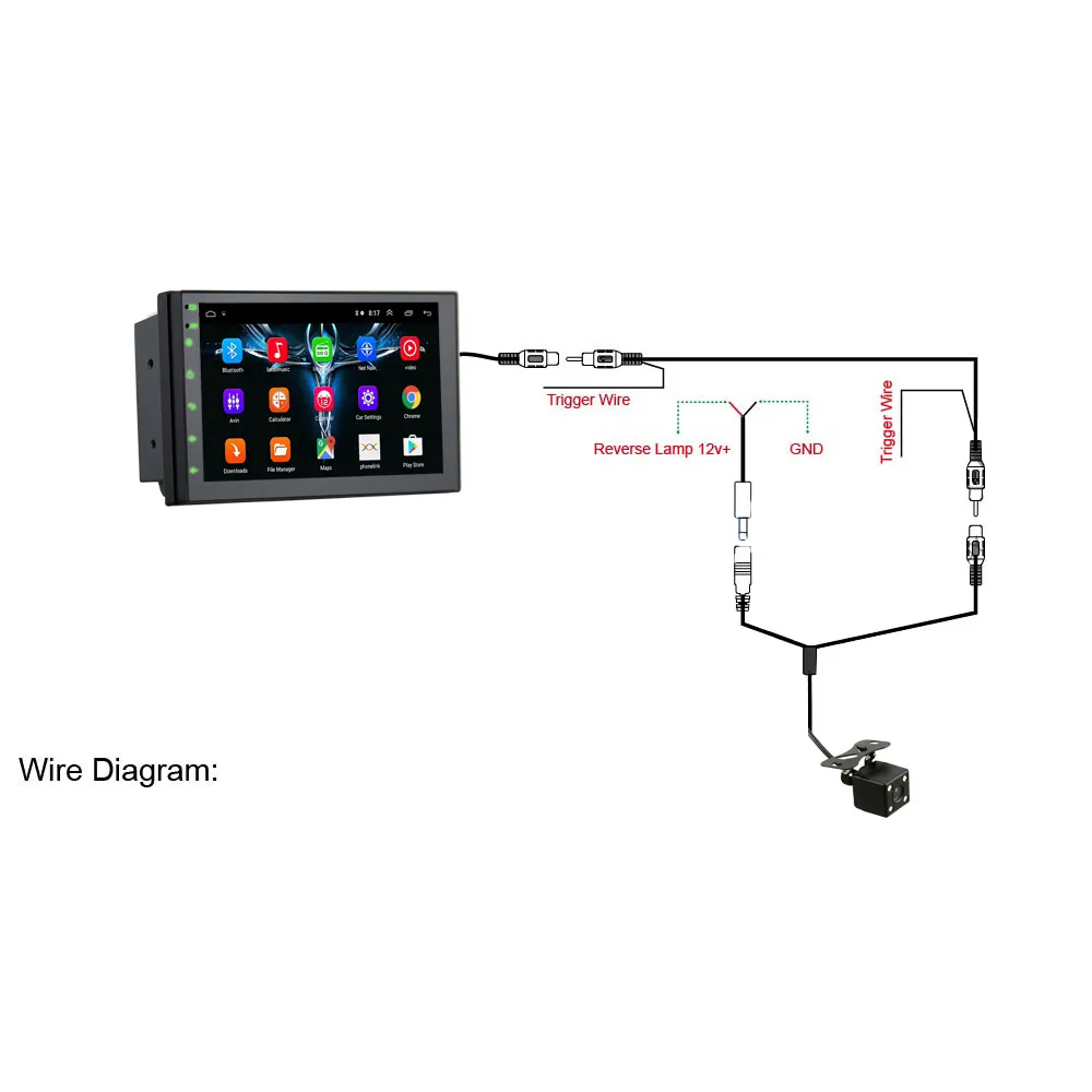 Автомобильная металлическая камера заднего вида универсальная с поворотом на 170