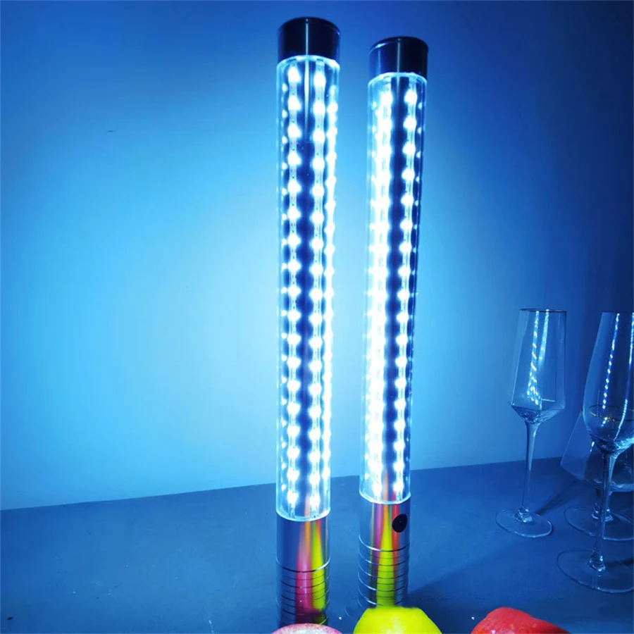 LED Champagne Bottle Sparkler Light Rechargeable Aluminum 60CM LED Strobe Baton Flash Baton Light For DJ Party Nightclub Decor