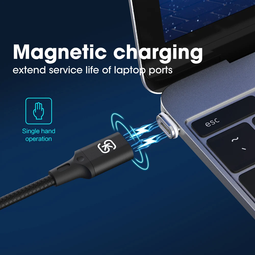 SIKAI Магнитный PD кабель usb type C для Macbook Pro huawei Xiaomi 5A 20V 100W 1 8 M быстрое зарядное