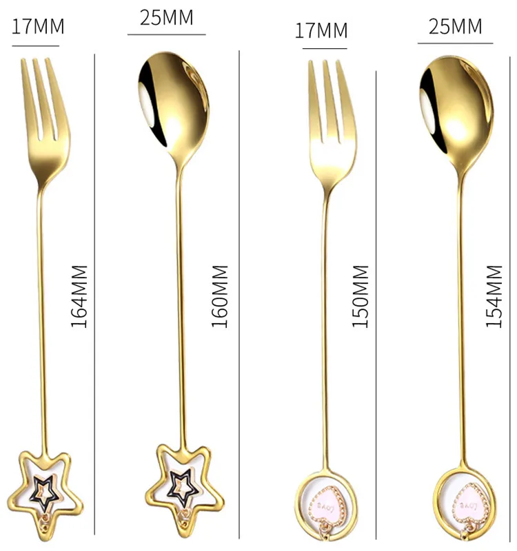 

Coffee Spoon Stainless Steel Bar Tools Kitchen Accessories Ice Cream Spoon Star Heart Fork Coffee Dessert Spoon Wedding Souvenir