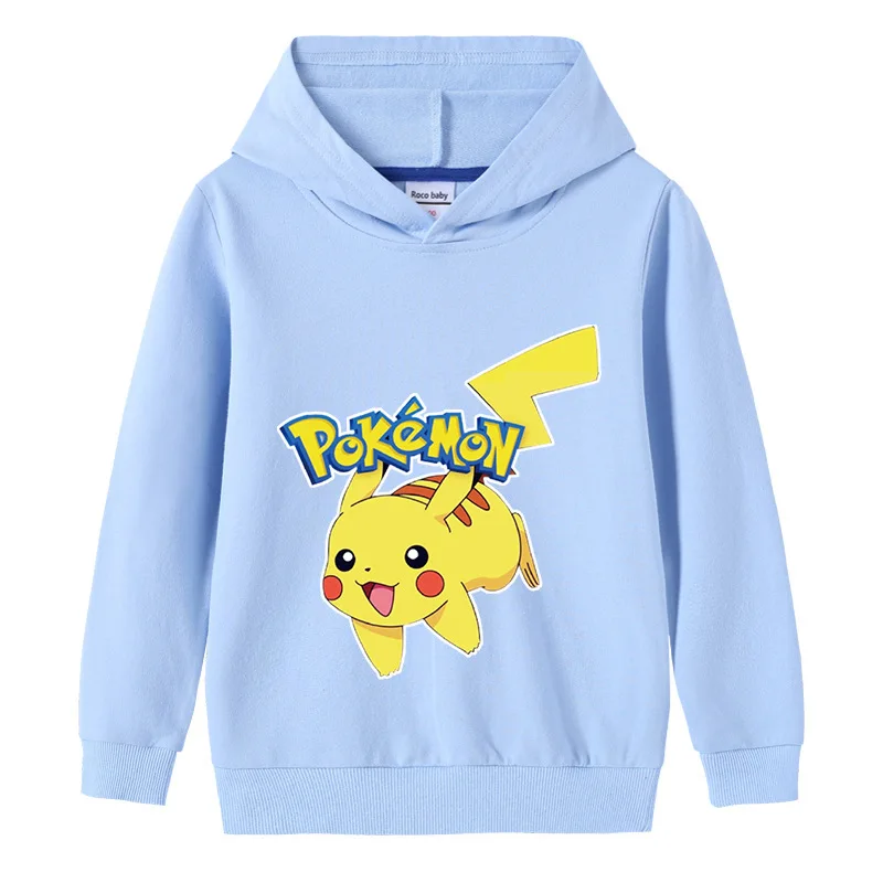 Пикачу Покемон новая детская одежда толстовки для маленьких девочек свитшоты