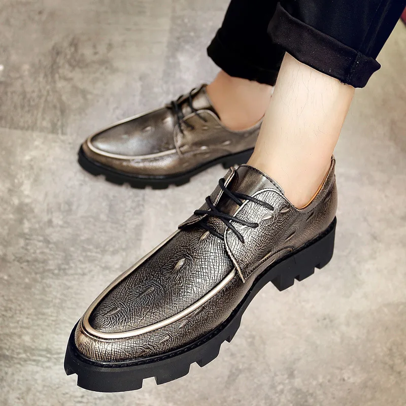 

2019 New Men Oxford Leather Dress Shoes Brogue Lace Up Flats Male Casual Shoes Footwear Loafers Men Big Size 38-43 S21-04