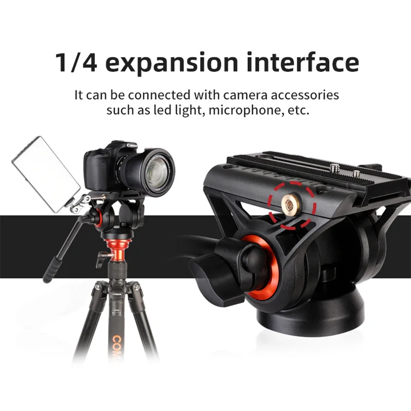 Штатив Coman для камеры алюминиевый складной монопод с жидкостной головкой