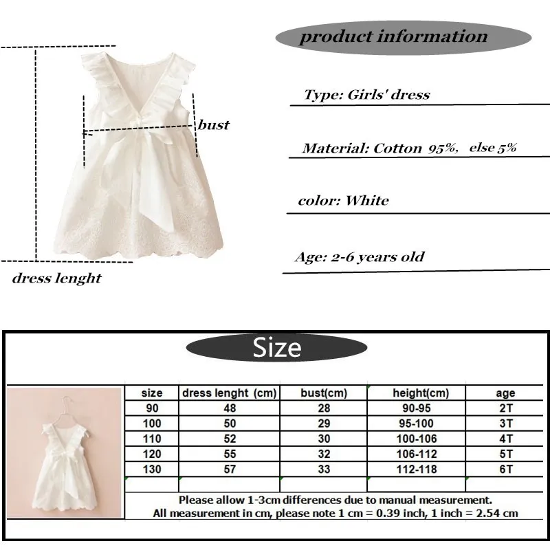 Baby Girl Clothes 2021 Summer New Cute Child Ruffled V-Neck Bow Sleeveless Lace Princess Vestidos Children's 2-6 Years | Детская