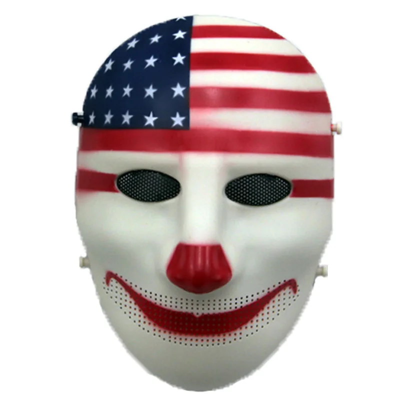 

Clown Payday Full Face Tactical Mask Skull Cosplay Party Halloween Masks Army Military CS Wargame Hunting Airsoft Paintball Mask