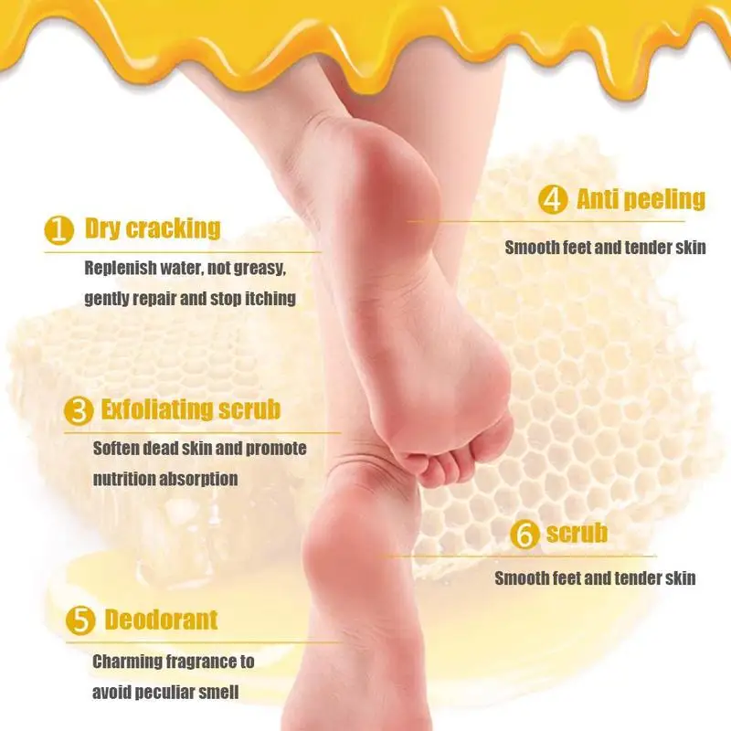 Натуральный мед антисохнущий крем для трещины ног отшелушивающая маска удаления