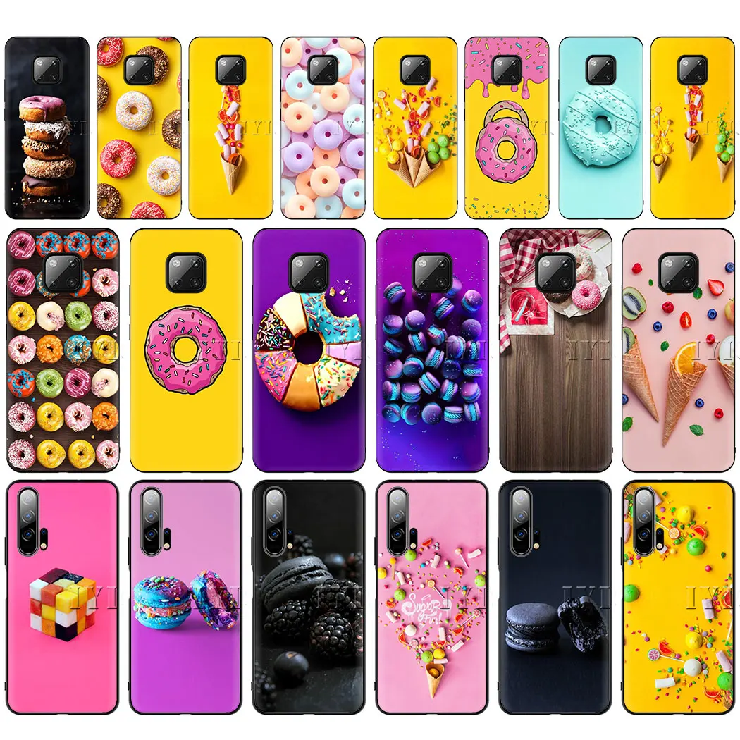 Еда пончик с надписью don't worry be happy мягкий чехол для huawei Y6 Y5 2017 Prime 2018 Y7 Y9 2019 10 20 Pro