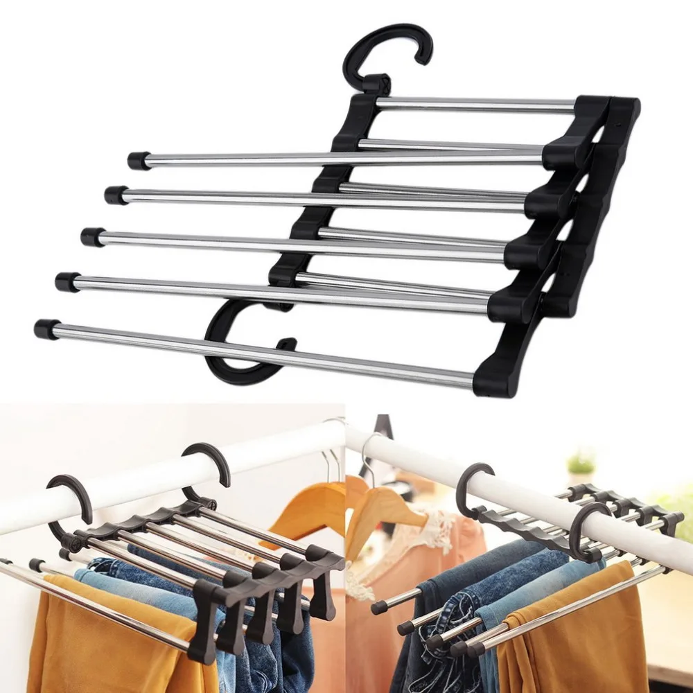 

Pants Rack Trouser Hanger Drying Racks Folding Space Saving Portable Hand-Held Closet Organizer Ties Scarf Shawl Dropshipping