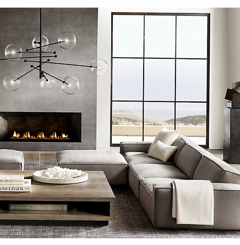 Современный подвесной светильник в виде бобов скандинавский стеклянный шар для