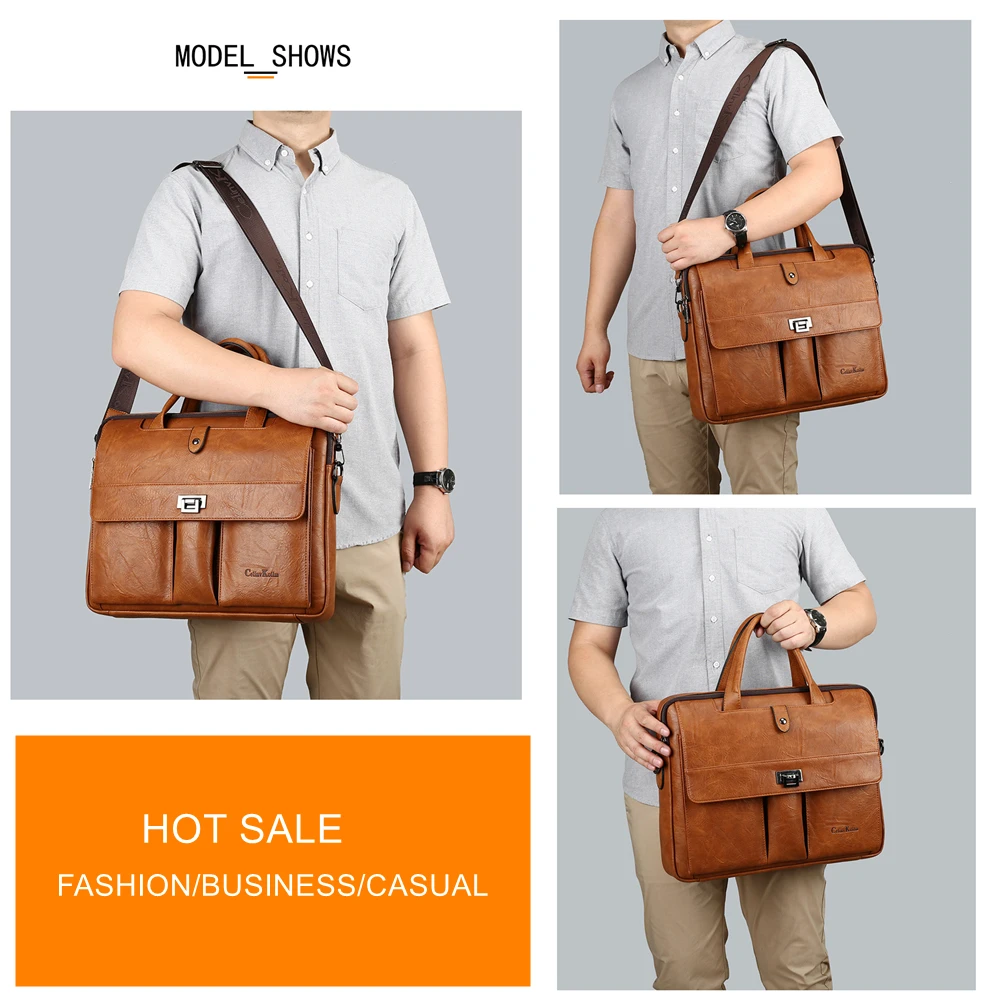 CLEINV KOILM Business Travel Handbag office Business Male Bag For A4 Files Man Briefcase Big Size 14 inches Laptop Bags Tote bag