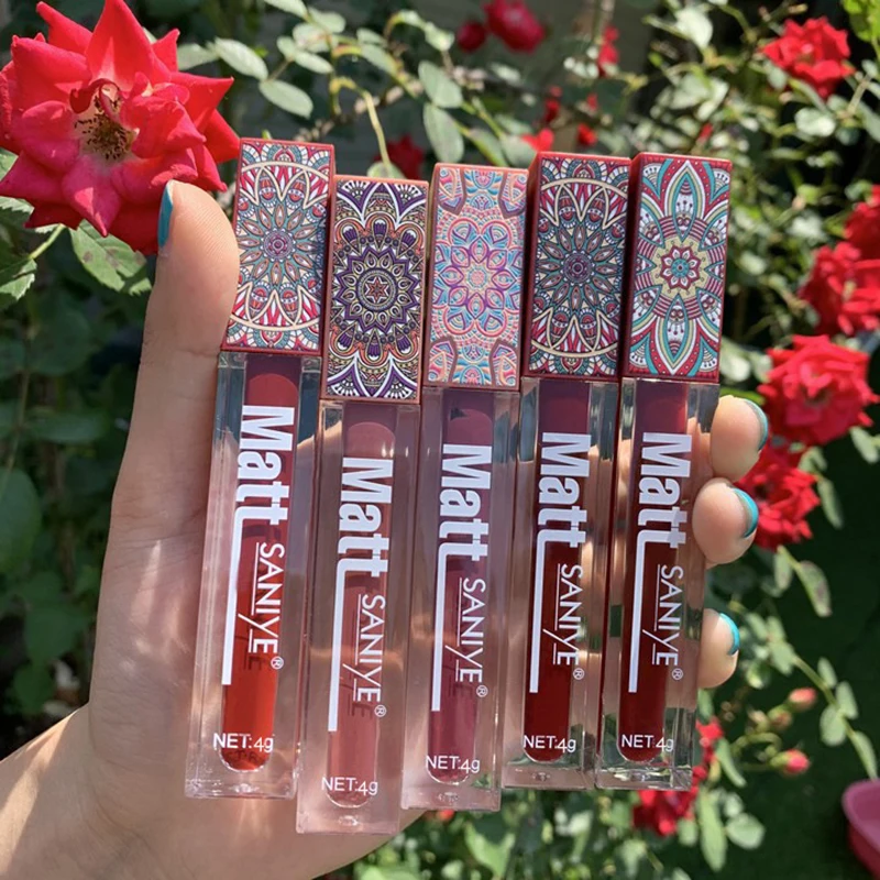 Waterproof Matte Nude Lipstick Brown Pigment Dark Red Long Lasting Velvet Lip Gloss Balm Women Makeup Lipgloss Maquiagem |