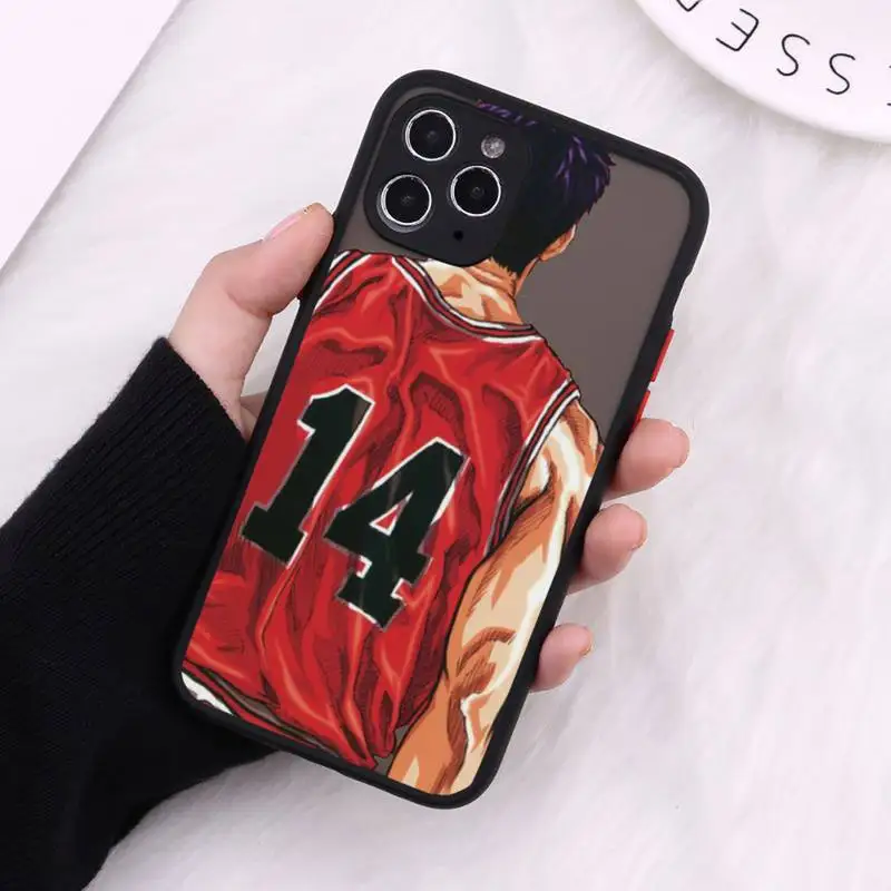 

Slam Dunk anime Cartoon hot blood Phone Cases Matte Transparent for iPhone 7 8 11 12 s mini pro X XS XR MAX Plus cover funda
