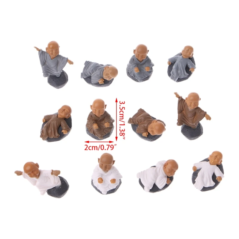 

Monk Figure Ornaments Kung Fu Doll Toy Miniature Dollhouse Bonsai Garden Decor