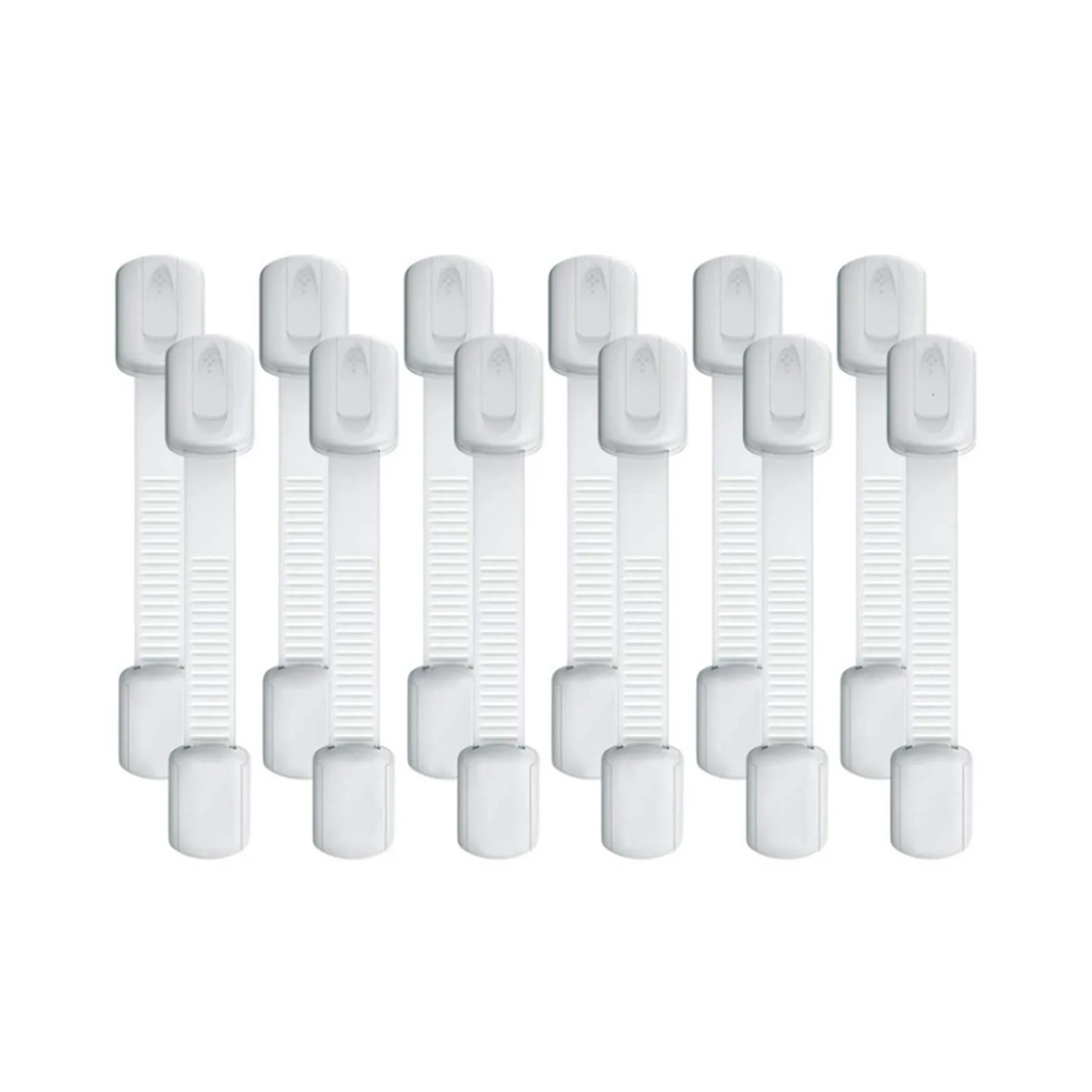 

12pcs Children Safety Lock Non Drilling Adjustable Strap Fridge Oven Latches Adhesive Baby Proofing Cabinet School Easy Install