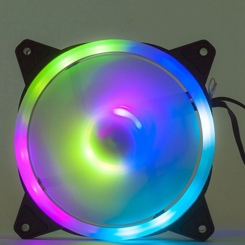 

12cm Chis Fan Dual Aperture RGB Internal and External Light Emitting Silent LED Computer Fan