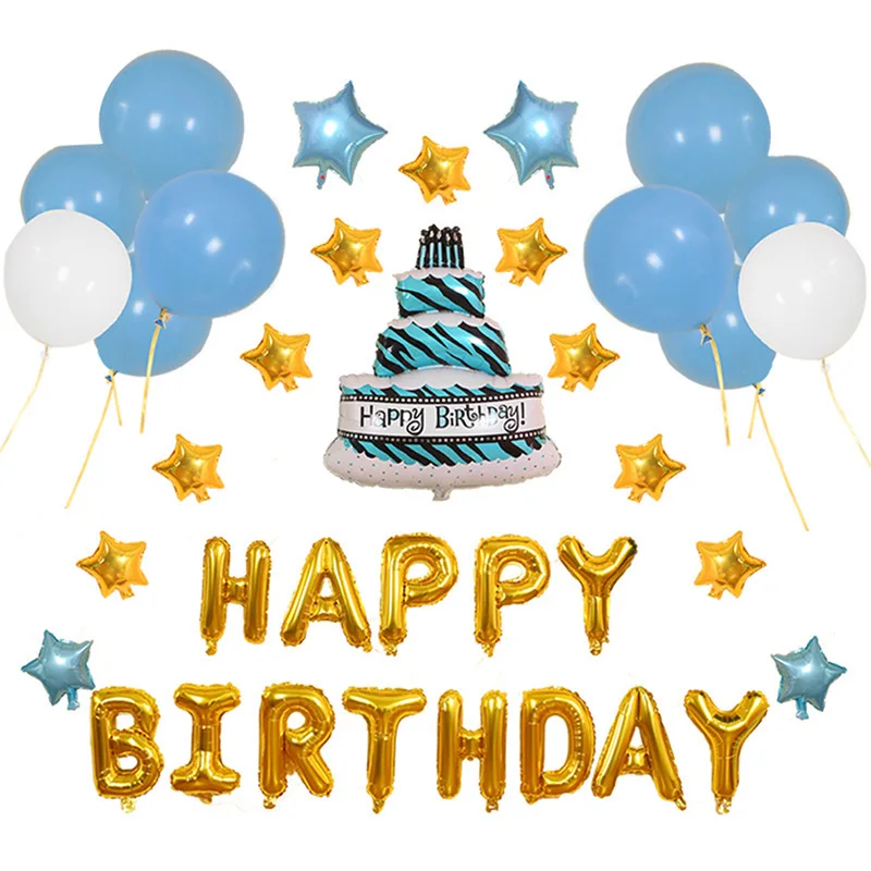 37 шт./партия трехслойный торт фольга Упаковка шариков для дня рождения детское