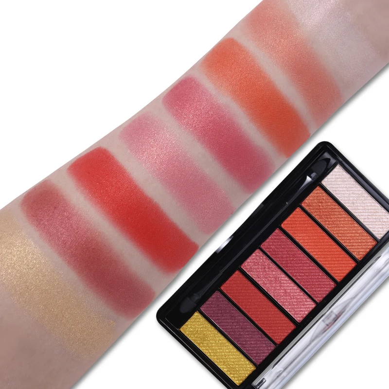 8 цветов блестящие мерцающие тени для век Палитра Земля/теплый макияж натуральные атласные пигмент