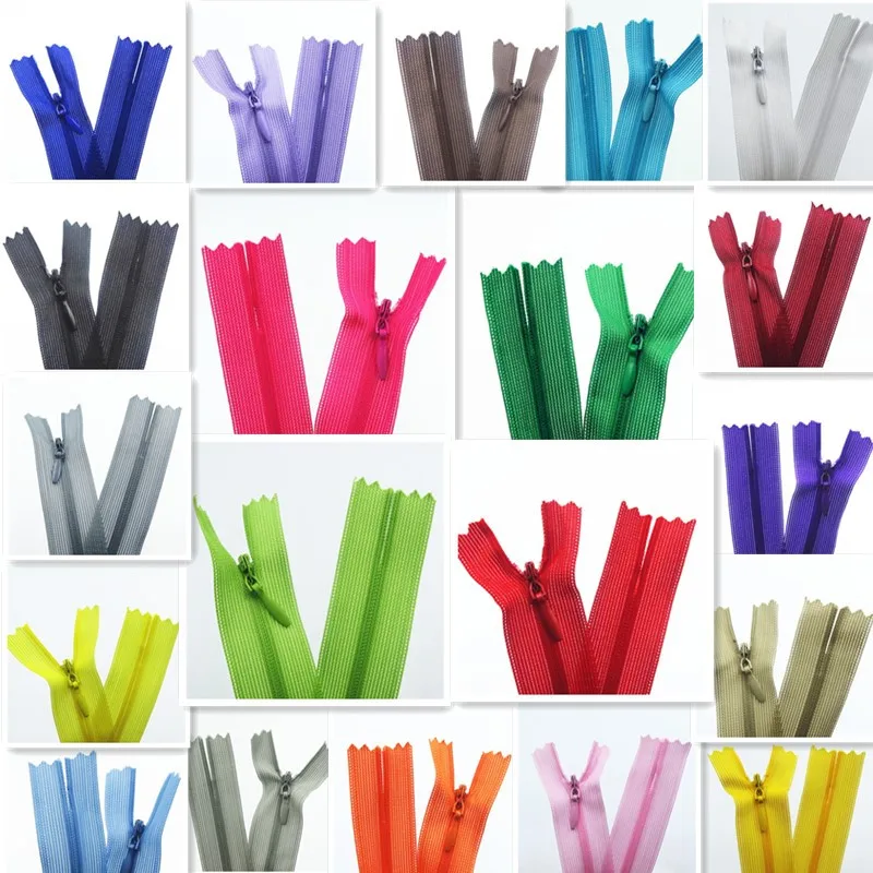 30 см (12 дюймов) 10 шт 3 # шелковая скрытая молния пользовательский процесс шитья