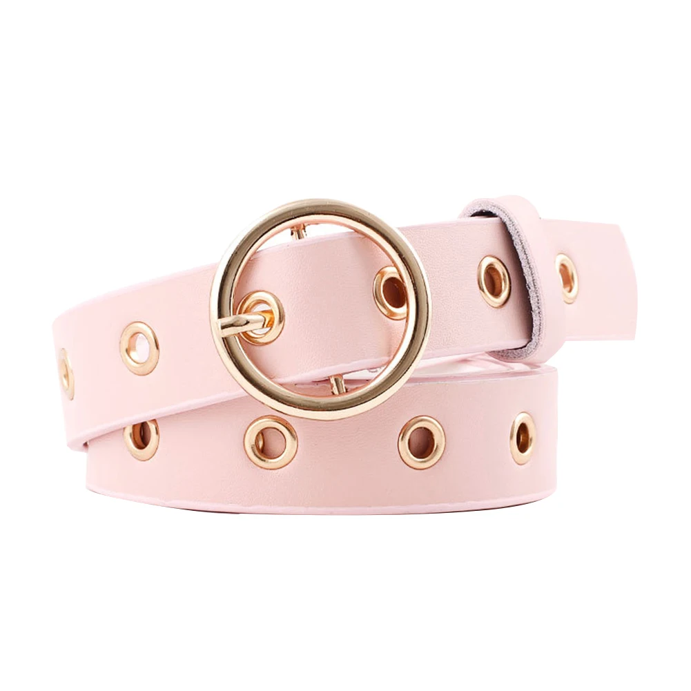 Новое поступление Женский ремень с круглой пряжкой регулируемый из