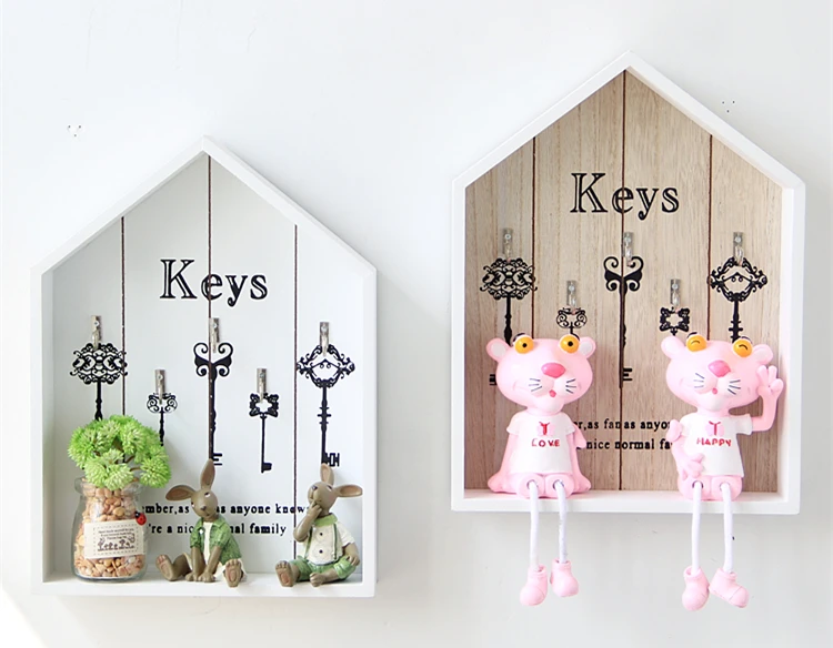 Креативный домашний Настенный декор деревянный крючок для ключей коробка