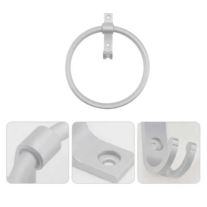 

1Pc Towel Ring Non-punching Durable Aluminum Towel Ring Towel Hanger for Kitchen